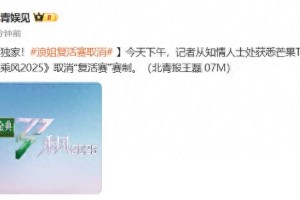 《乘风2025》取消复活赛 王蓉等姐姐淘汰引热议